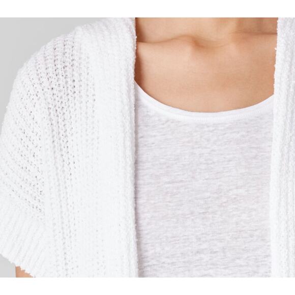 Eileen Fisher Peruvian Organic Cotton Boucle Hooded Cardigan White Size 2X - Picture 3 of 9